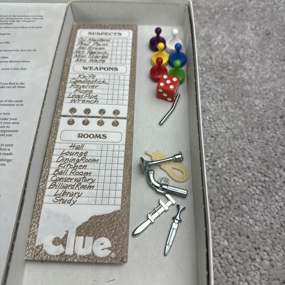 Clue Classic Detective Board Game – 1986 Parker Brothers Complete - Picture 3 of 6